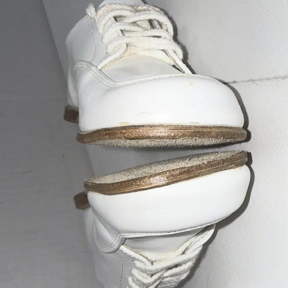 Vintage Self Starters Classic Baby Learning To Walk White‎ Leather Walking Shoes